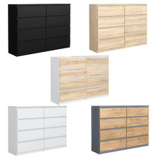 Kommode mit 8 Schubladen 120 cm - Sideboard - Schubladenschrank - 5 Farben
