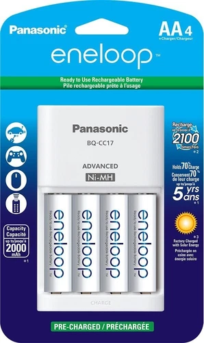 Panasonic Eneloop AA NiMH Charger with 4 AA Batteries