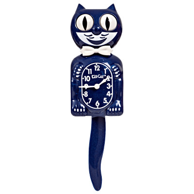 Bausatz Katze Klock, Galaxienblau Männchen, Pendel Wanduhr.
