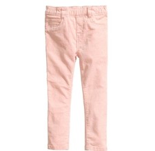 H&M Pink Glitter Legging Skinny Corduroy Pants Size 3-4
