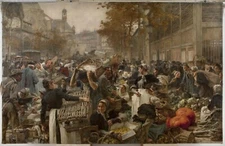 Léon Augustin Lhermitte Les Halles Giclee Canvas Print