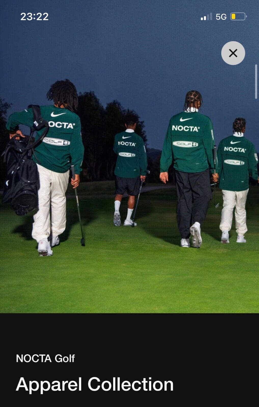 Nike Drake NOCTA Golf Men's Crew Neck Woven OVO Confirmed Size S Green