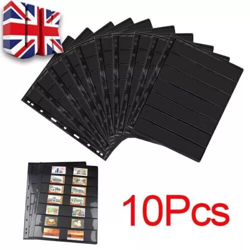 10X Double Sided Stamp Album Stock Pages Sheets with 9 Binder Holes 7 Strips UK - Picture 11 of 12