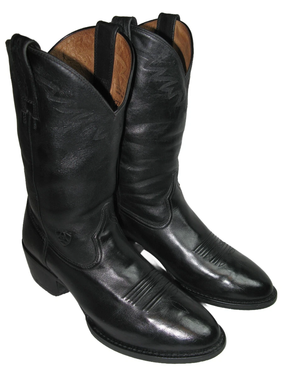 Ariat Western Cowboy Leather Boots Men\'s Size 8.5EE Classic Black Style 10002192 Ariat Black EE Boots for Men for Sale | Shop New & Used  main image 4