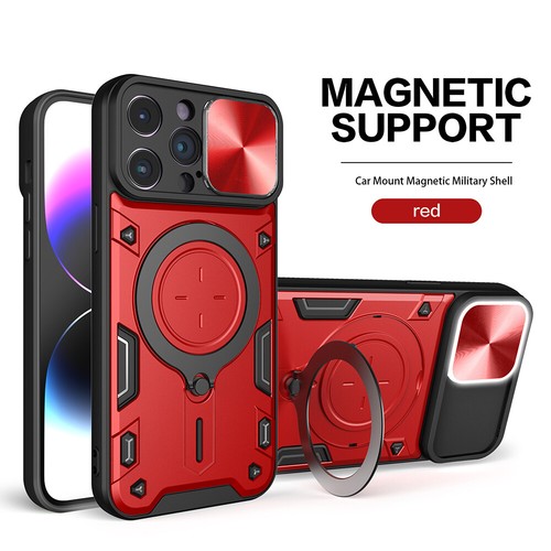 Custodia magnetica cavalletto 360 anello per iPhone 16 15 14 13 12 11 XS 7 8 SE - Foto 23 di 24