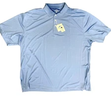Men's 4XL Tri-mountain Polo Shirt Light Blue Short Sleeve Keep Cool Dry NWT NEW