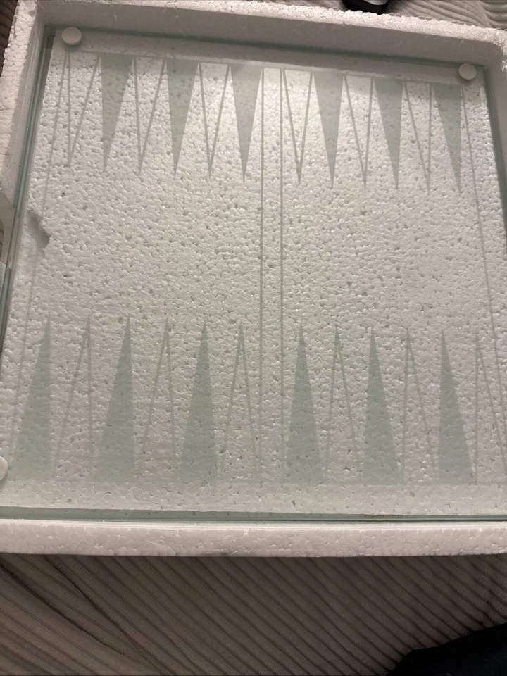 ALL GLASS Boards & GamePieces. 4 IN 1 COMBO Chess Backgammon TicTacToe Checkers - Image 3 of 4