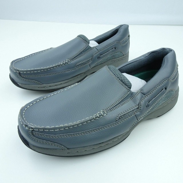Dr Scholl's Men's Loafers Comfort Gray Leather Slip On Stylish Shoes
