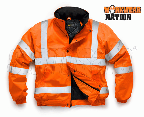Standsafe High Visibility Work Bomber Jacket Orange Hi Vis HV002