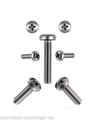 50 Stück Linsenkopf Schrauben M3x20 Mm - DIN 7985 - A2