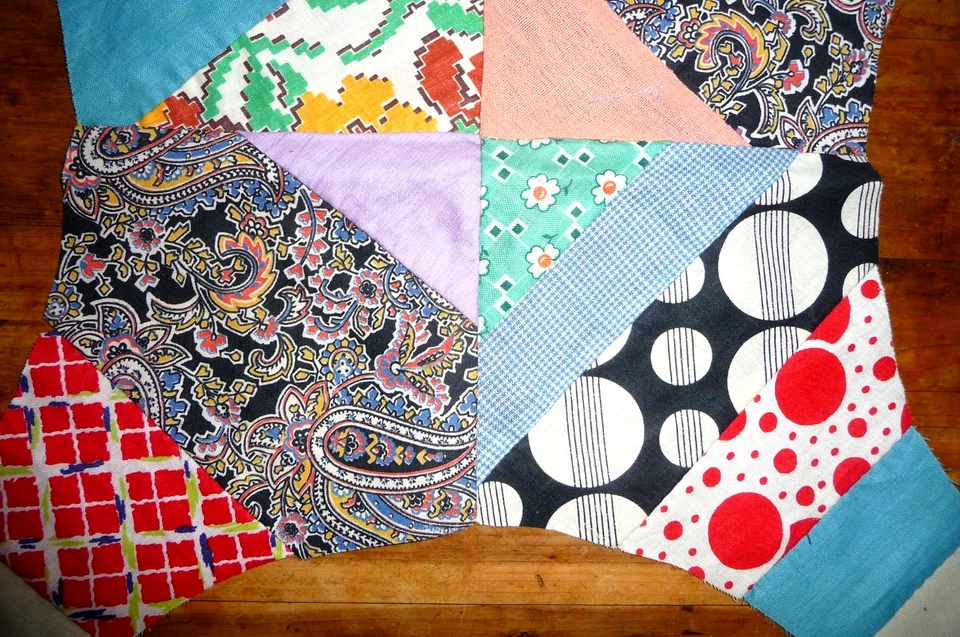 Antique Vintage ROCKY ROAD to KANSAS Quilt Block Variation  c. 1930-40’s - Image 2 of 4