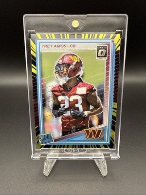 2025 Donruss Optic Trey Amos Rookie Electricity Prizm /75   RC Commanders