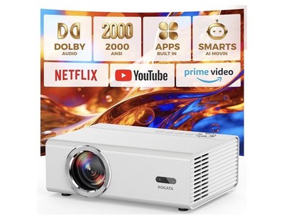 Smart Projector with Wifi and Bluetooth, Proyector-4K Support Official Licensed 