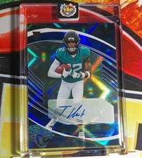 2025 Rookie Travis Hunter RC Blue Auto /50 Jacksonville Jaguars #186