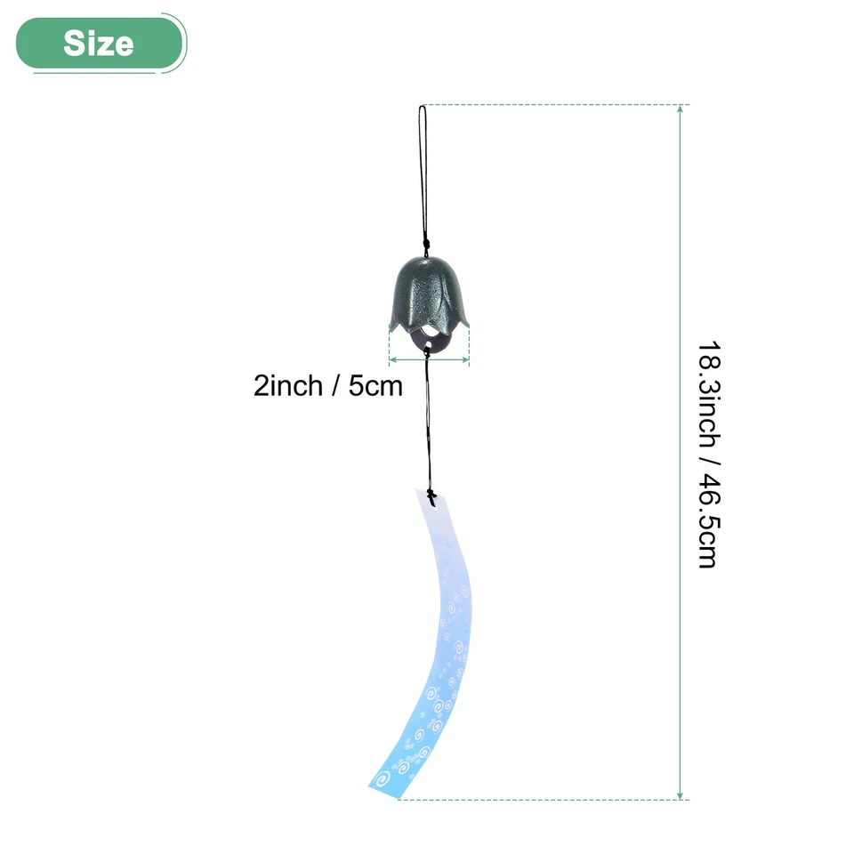 Japanese Wind Chime, Vintage Wind Chime Bell, Tulip Wind Chime[Green] - Image 3 of 4