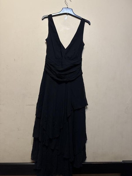 Women Monsoon Dress Black Chiffon 38 / M