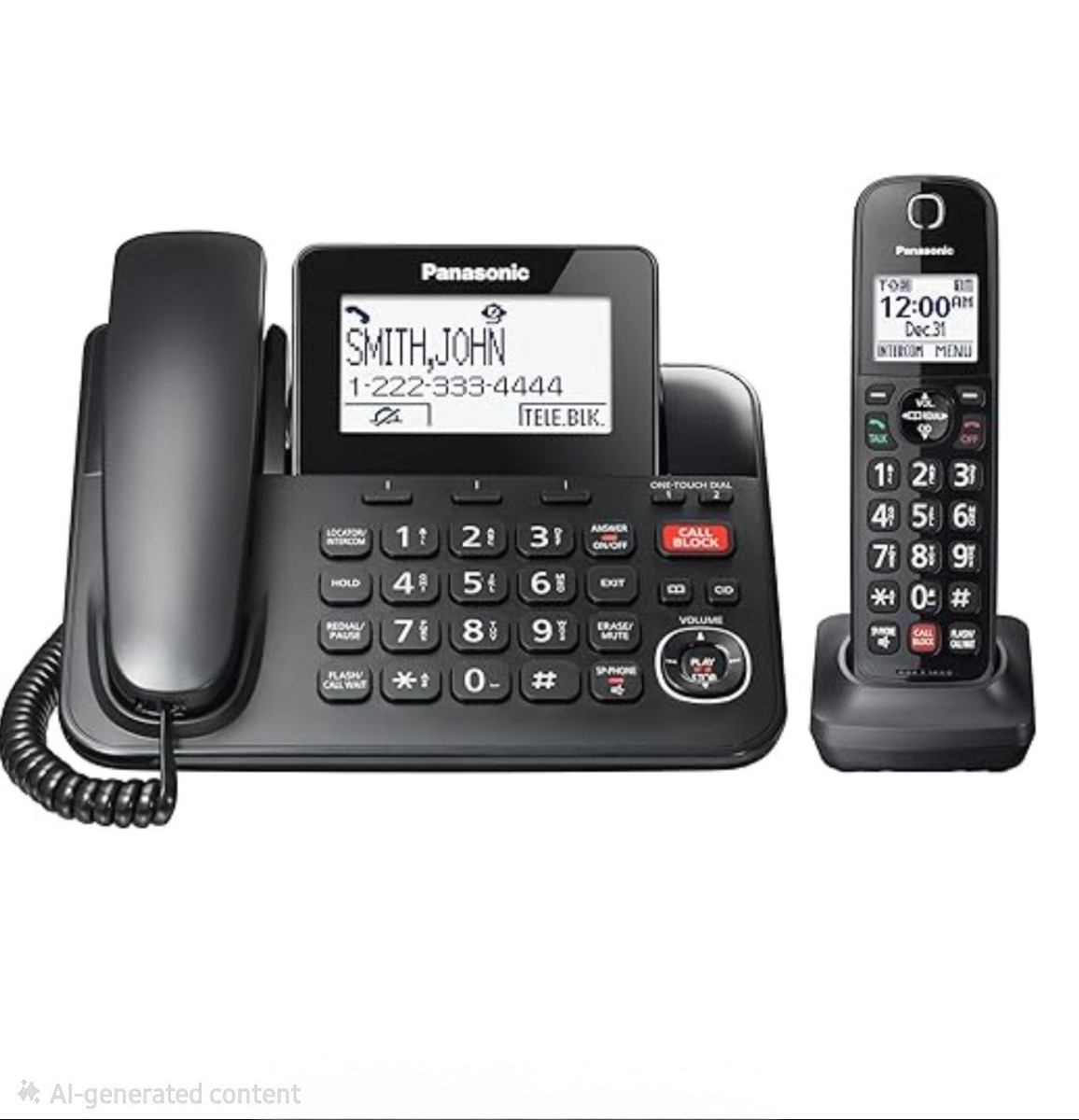 Panasonic KX-TGF850B corded/cord Phone Combo Expandable W/call