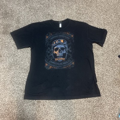 Skull Goggle Harley Davidson Men Black Salt Lake City Utah Motorcycle T-Shirt 3X