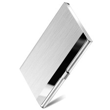 Pocket Stainless Steel  Metal Business Card Holder Case ID Credit Wallet Silver