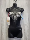 Zoggs Black White Striped Swim Shapes Swimming Costume Size 8 BNWT. PP