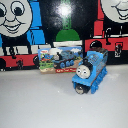 Gold Dust Thomas the Train Wooden Tank Engine Sodor Mining Co - Rare Htf W/Card