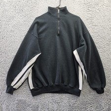 Russell Athletic Vintage Sweatshirt Made in USA 1/4 Zip 1990s White Stripe