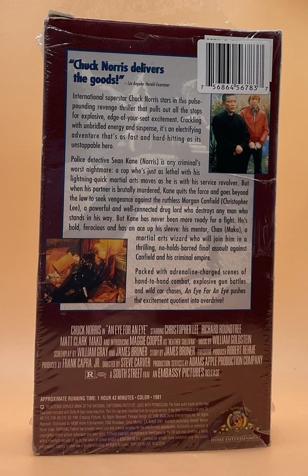 An Eye For An Eye VHS 1981, 1998 Chuck Norris **Buy 2 Get 1 Free** - Image 2 of 3