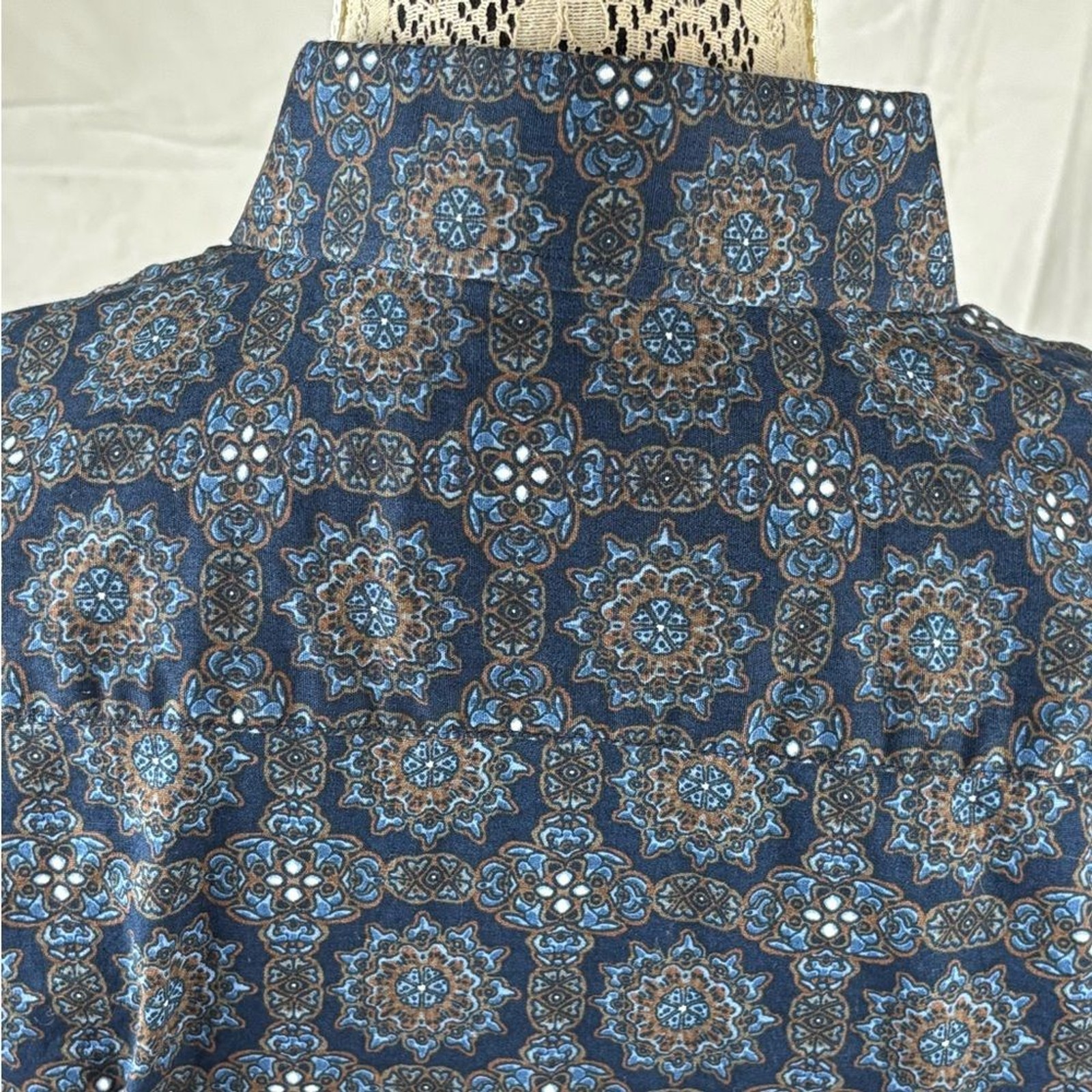 Consequence Elegant Navy Patterned Men's Shirt Si… - image 5