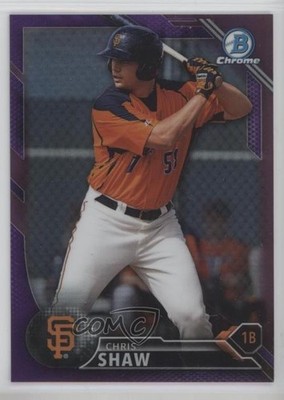 2016 Bowman Chrome Prospects Purple Refractor 54/250 Chris Shaw #BCP84 1r22
