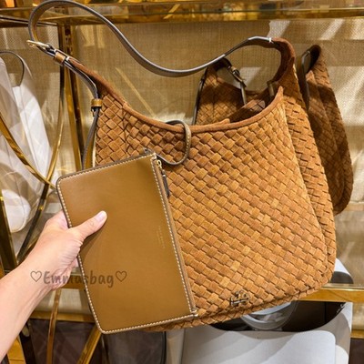 Tory Burch Thea Woven Suede Slouchy Shoulder Bag 176038 $725