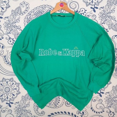 KAPPA KLEID MCT VINTAGE 80S LONGSLEEVE GRÜN BAUMWOLLE MAKO' GR M/L ITALY MADE 