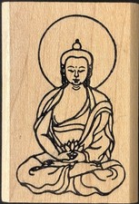 Good Stamps Stamp Good Buddha With Lotus Flower Rubber Stamp