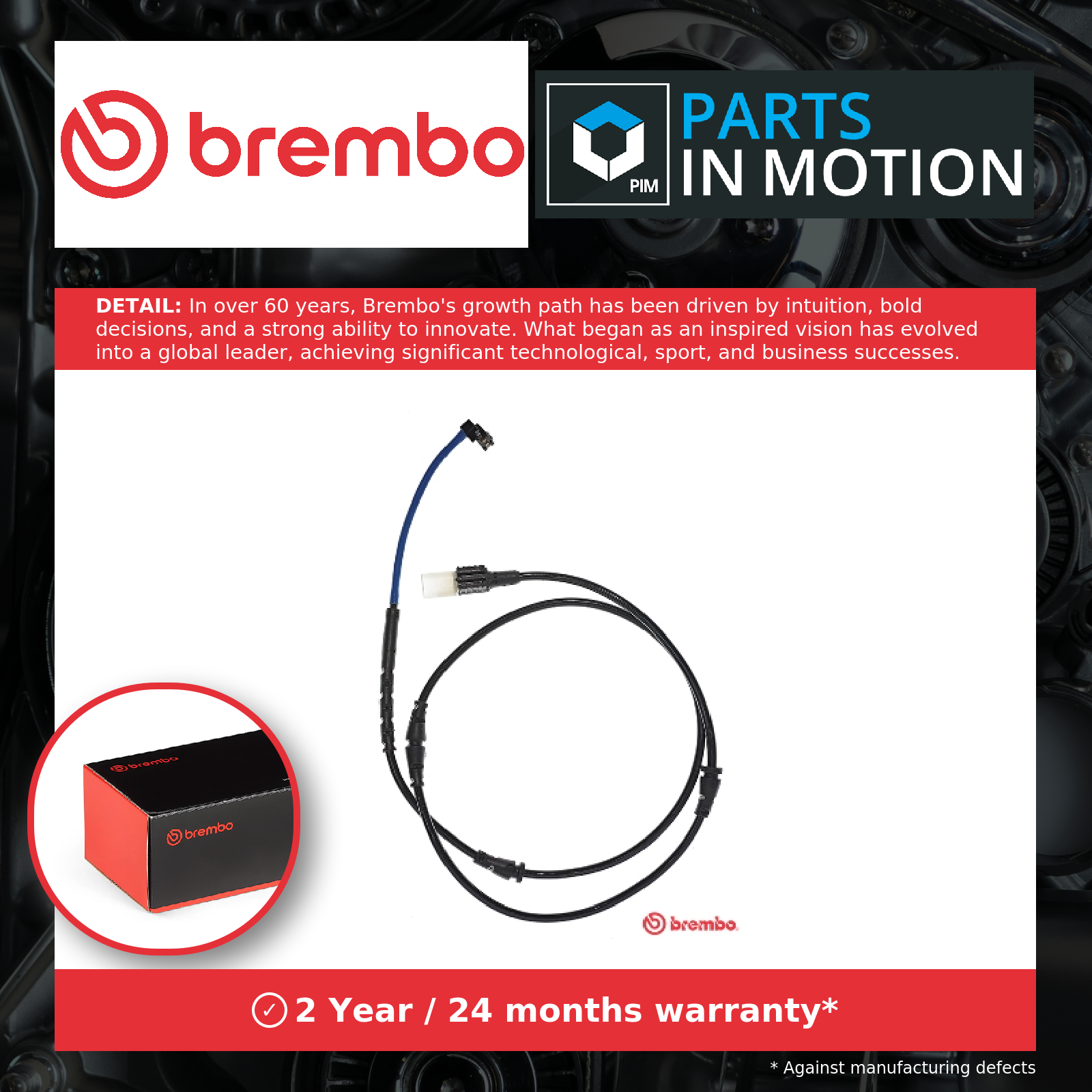 Brake Pad Wear Indicator Sensor Front A00459 Brembo Warning Contact Wire Quality