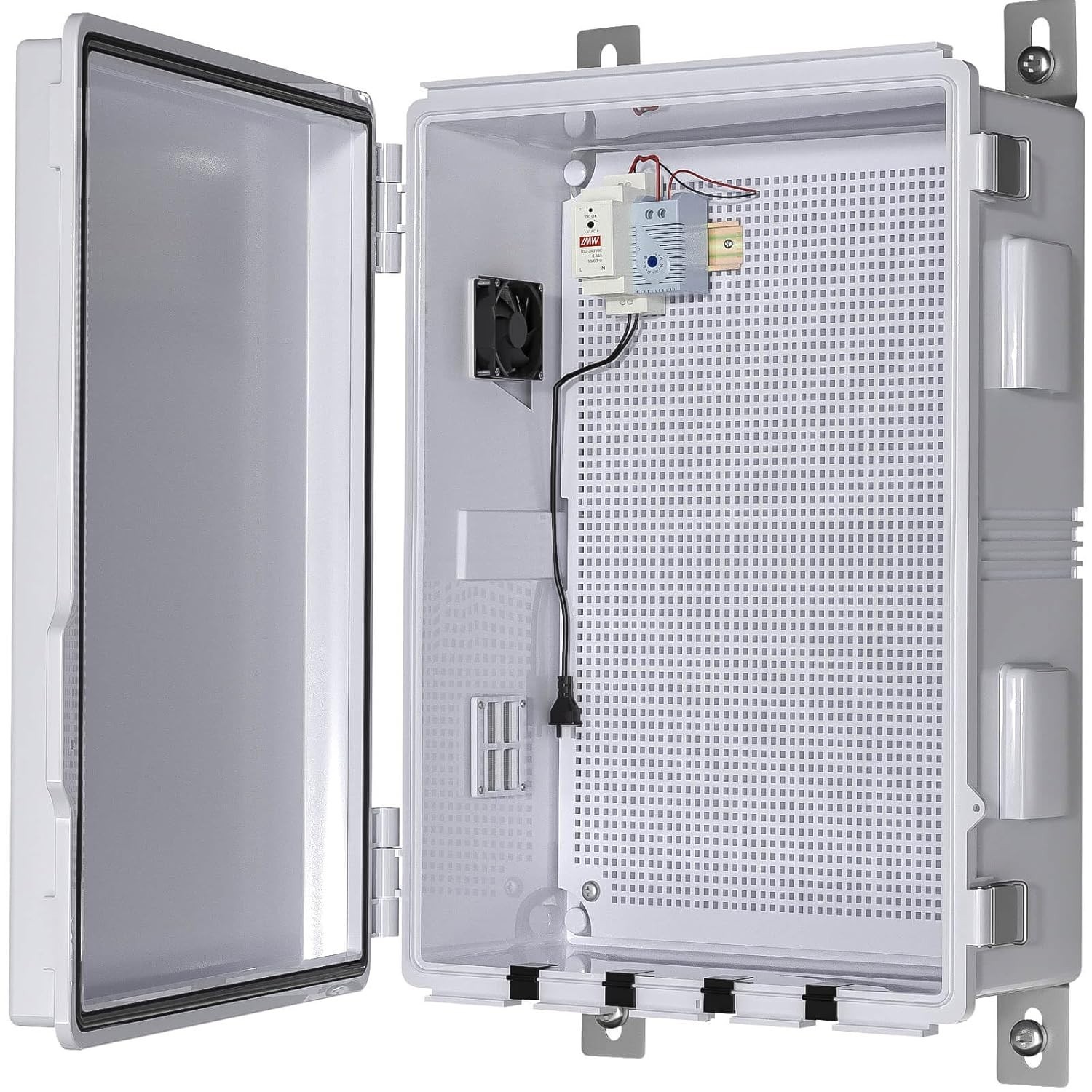 Outdoor Electrical Box with Thermostat and Fan Ventilated Design 15"x11"x7"