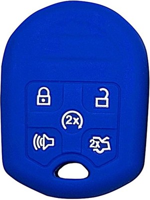 Silicone Key Fob Cover Protector for Explorer Flex 5-Button Remote Color: Blue