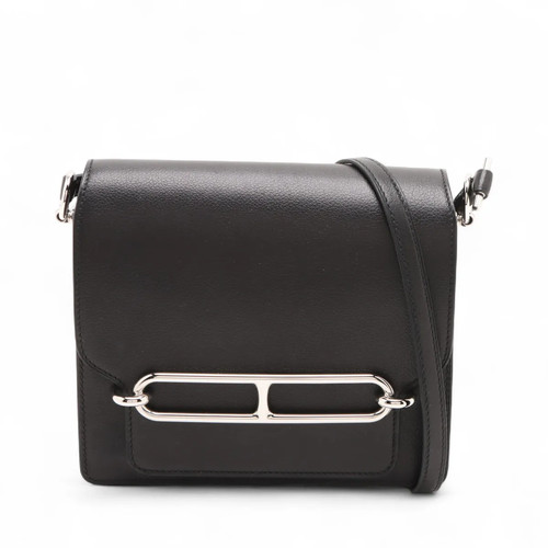 Hermès SAC ROULIS MINI Everglain Black Silver Metal Fittings W: 2024