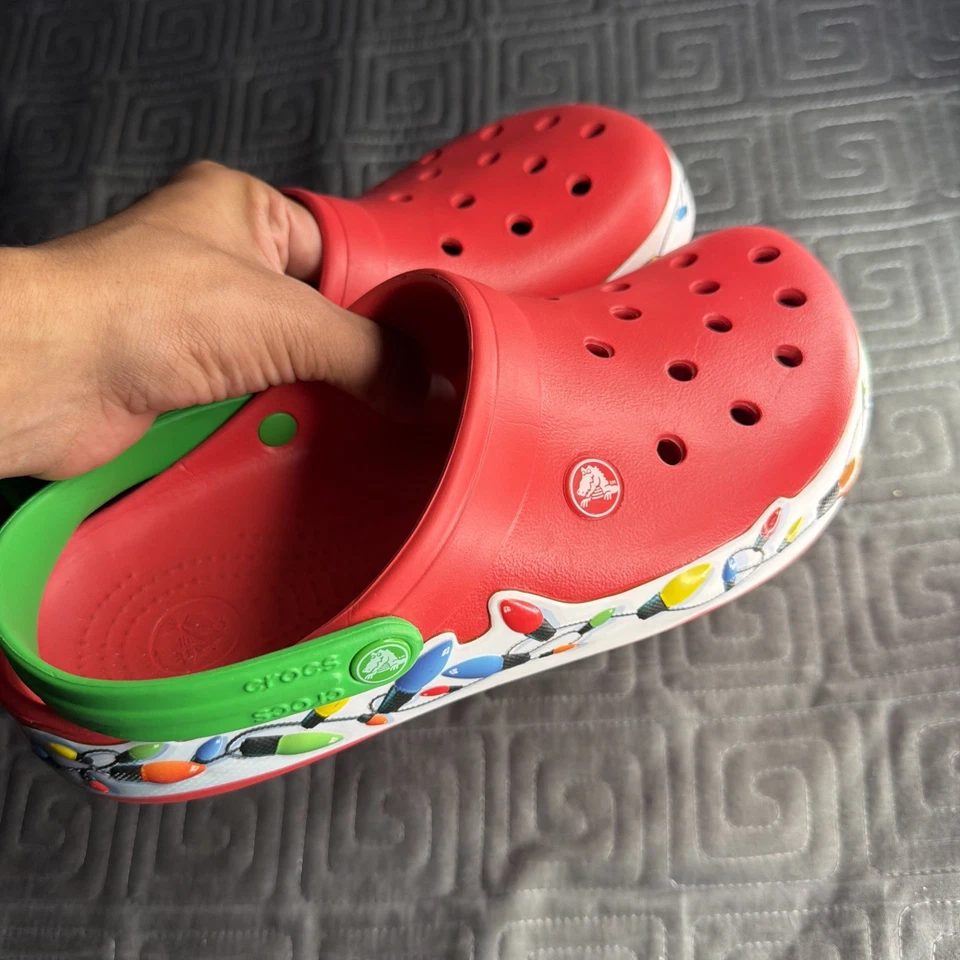 Zuecos Crocs "Luces de Navidad" Rojo Iluminado 203111-90H Hombre’s 7 Mujer’s 9 Foto 2 de 4