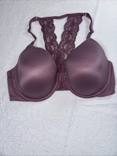 Victoria's Secret Bra 36D Body By Victoria Racerback Front Closure Lace Mauve