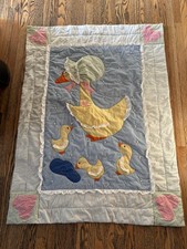 VTG Under Mother's Wing Quilt Wall Hanging Goose Cottage Grandma Core Marmalade
