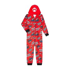 Nintendo Super Mario Kart Hooded Zip Pajama Suit Size L 10-12 NEW  