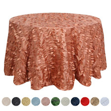 120" Taffeta Round Tablecloth Leaf Petals Design Wedding Party Supplies