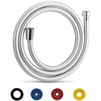 Duschschlauch aus PVC mit 2 Metern Länge, silberfarben, antiverdreht, mit Was...