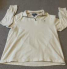 Polo Ralph Lauren Men's Cream Quarter Zip Pullover Size XL minor imperfections 