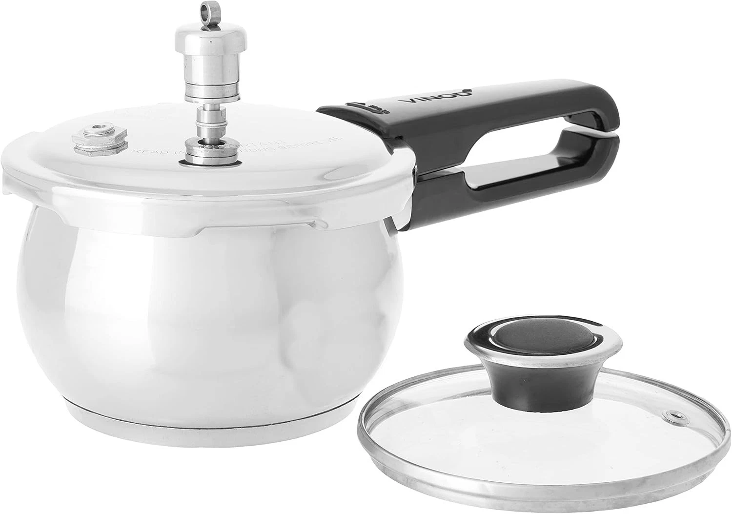 Vinod V-2.5 L Stainless Steel Sandwich Bottom Pressure Cooker, 2.5-Liter,Silver