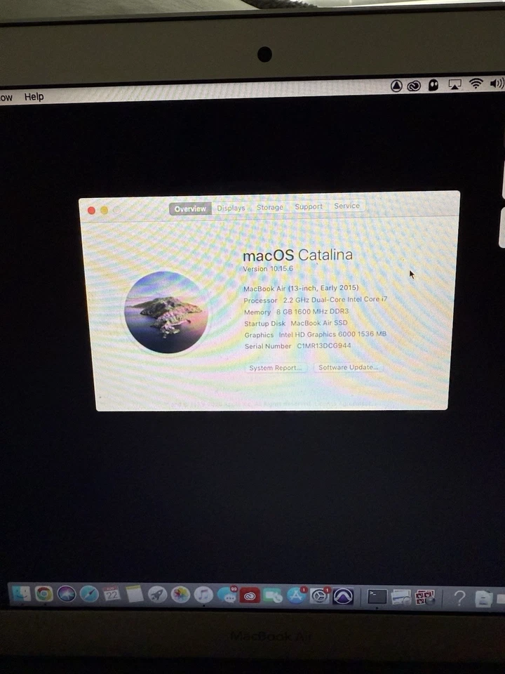 Apple MacBook Air 2015 A1466 i7-5650U 2.20GHz 256GB SSD 8GB RAM - Image 4 of 4