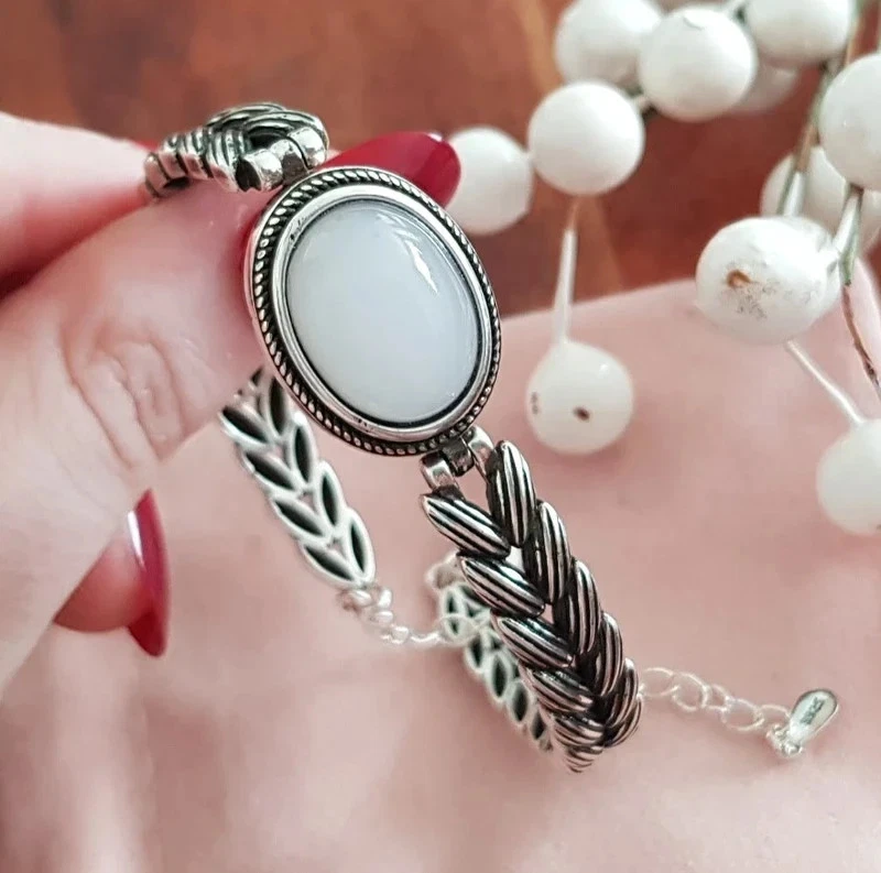 EDLES Armband 925 SILBER massiv Armkette BOHEMIAN ARMREIF Armzange Ring Zirkonia - Bild 3 von 4