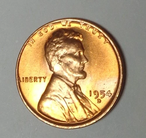 1954-D Lincoln Wheat Penny Cent Red BU Uncirculated From Original Roll
