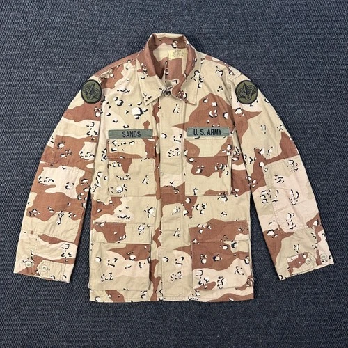 US Army Chocolate Chip Desert Camo Combat Coat Jacket Small Regular Brave Rifles - product listing photo