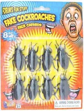 Fake Cockroaches Forum's Fun Stuff Novelty Roach Party Gag Prank Joke bugs 8Pcs