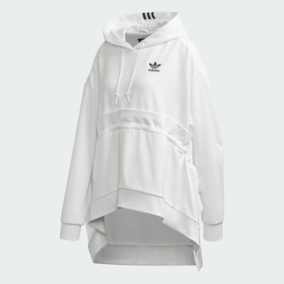 Adidas Original Woman's Hooded High/Low Parka FT9886 White